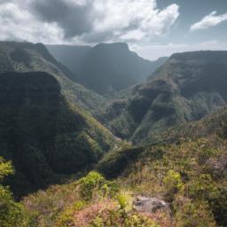 Black River Gorges National Park erstrahlt in vollem Glanz: Aufgenommen mit einem Weitwinkelobjektiv direkt vor dieser atemberaubenden Sehenswürdigkeit in Mauritius