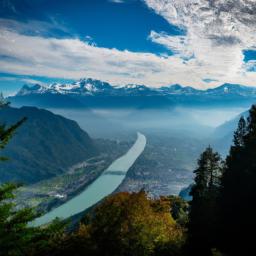 Harder Kulm erstrahlt in vollem Glanz: Aufgenommen mit einem Weitwinkelobjektiv direkt vor dieser atemberaubenden Sehenswürdigkeit in Lauterbrunnen