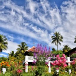 Jardim Tunduru Botanical Gardens erstrahlt in vollem Glanz: Aufgenommen mit einem Weitwinkelobjektiv direkt vor dieser atemberaubenden Sehenswürdigkeit in Mosambik