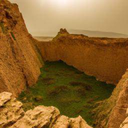 Nakfa War Trenches erstrahlt in vollem Glanz: Aufgenommen mit einem Weitwinkelobjektiv direkt vor dieser atemberaubenden Sehenswürdigkeit in Eritrea