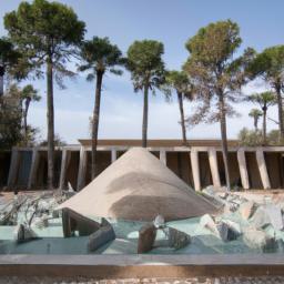 Nationalmuseum von Mali erstrahlt in vollem Glanz: Aufgenommen mit einem Weitwinkelobjektiv direkt vor dieser atemberaubenden Sehenswürdigkeit in Mali