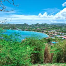 Carriacou Island erstrahlt in vollem Glanz: Aufgenommen mit einem Weitwinkelobjektiv direkt vor dieser atemberaubenden Sehenswürdigkeit in Grenada