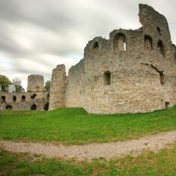 Cesis New Castle erstrahlt in vollem Glanz: Aufgenommen mit einem Weitwinkelobjektiv direkt vor dieser atemberaubenden Sehenswürdigkeit in Cesis