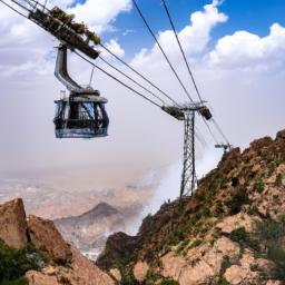 Abha Sky Tour erstrahlt in vollem Glanz: Aufgenommen mit einem Weitwinkelobjektiv direkt vor dieser atemberaubenden Sehenswürdigkeit in Saudi-Arabien