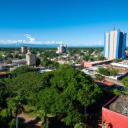 Asunción erstrahlt in vollem Glanz: Aufgenommen mit einem Weitwinkelobjektiv direkt vor dieser atemberaubenden Sehenswürdigkeit in Paraguay