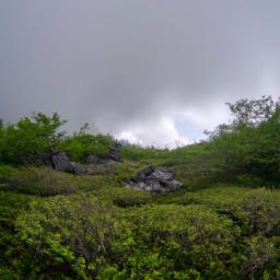 Hallasan National Park, Jeju erstrahlt in vollem Glanz: Aufgenommen mit einem Weitwinkelobjektiv direkt vor dieser atemberaubenden Sehenswürdigkeit in Südkorea