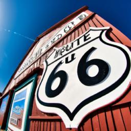 Historic Route 66 Museum erstrahlt in vollem Glanz: Aufgenommen mit einem Weitwinkelobjektiv direkt vor dieser atemberaubenden Sehenswürdigkeit in Kingman