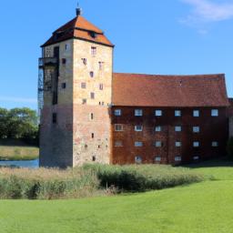 Ismanstorps Borg erstrahlt in vollem Glanz: Aufgenommen mit einem Weitwinkelobjektiv direkt vor dieser atemberaubenden Sehenswürdigkeit in Öland