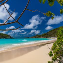 Long Bay Beach erstrahlt in vollem Glanz: Aufgenommen mit einem Weitwinkelobjektiv direkt vor dieser atemberaubenden Sehenswürdigkeit in Turks- und Caicosinseln