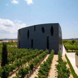 Museo de la Vid y el Vino erstrahlt in vollem Glanz: Aufgenommen mit einem Weitwinkelobjektiv direkt vor dieser atemberaubenden Sehenswürdigkeit in Cafayate