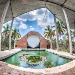 Museo del Hombre Dominicano erstrahlt in vollem Glanz: Aufgenommen mit einem Weitwinkelobjektiv direkt vor dieser atemberaubenden Sehenswürdigkeit in Santo Domingo