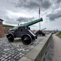 Saluting Battery erstrahlt in vollem Glanz: Aufgenommen mit einem Weitwinkelobjektiv direkt vor dieser atemberaubenden Sehenswürdigkeit in Valetta