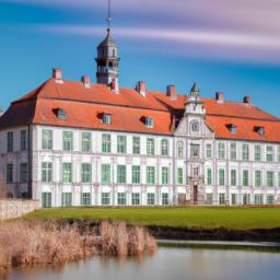 Schloss Sandby borg erstrahlt in vollem Glanz: Aufgenommen mit einem Weitwinkelobjektiv direkt vor dieser atemberaubenden Sehenswürdigkeit in Öland