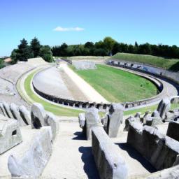 Stadio Olimpico di Serravalle erstrahlt in vollem Glanz: Aufgenommen mit einem Weitwinkelobjektiv direkt vor dieser atemberaubenden Sehenswürdigkeit in San Marino