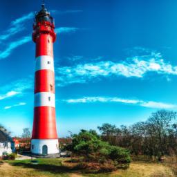 Sõrve Leuchtturm erstrahlt in vollem Glanz: Aufgenommen mit einem Weitwinkelobjektiv direkt vor dieser atemberaubenden Sehenswürdigkeit in Saaremaa