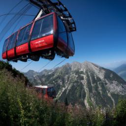 Peak 2 Peak Gondola erstrahlt in vollem Glanz: Aufgenommen mit einem Weitwinkelobjektiv direkt vor dieser atemberaubenden Sehenswürdigkeit in Whistler