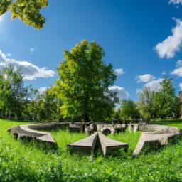 Pärnu Koidula Park erstrahlt in vollem Glanz: Aufgenommen mit einem Weitwinkelobjektiv direkt vor dieser atemberaubenden Sehenswürdigkeit in Pärnu