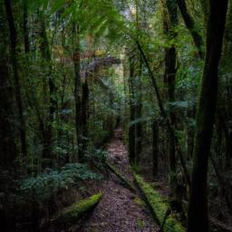 Rainforest Trail erstrahlt in vollem Glanz: Aufgenommen mit einem Weitwinkelobjektiv direkt vor dieser atemberaubenden Sehenswürdigkeit in Tofino