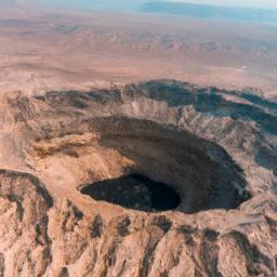 Wahba Crater erstrahlt in vollem Glanz: Aufgenommen mit einem Weitwinkelobjektiv direkt vor dieser atemberaubenden Sehenswürdigkeit in Saudi-Arabien