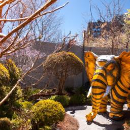 Washington Park Zoo erstrahlt in vollem Glanz: Aufgenommen mit einem Weitwinkelobjektiv direkt vor dieser atemberaubenden Sehenswürdigkeit in Michigan City