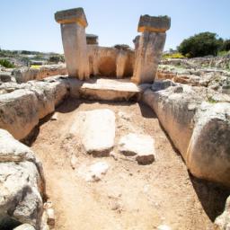 Tarxien Tempel erstrahlt in vollem Glanz: Aufgenommen mit einem Weitwinkelobjektiv direkt vor dieser atemberaubenden Sehenswürdigkeit in Malta