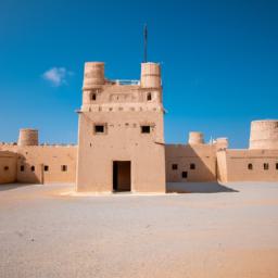 Zubarah Fort, Madinat ash Shamal erstrahlt in vollem Glanz: Aufgenommen mit einem Weitwinkelobjektiv direkt vor dieser atemberaubenden Sehenswürdigkeit in Katar